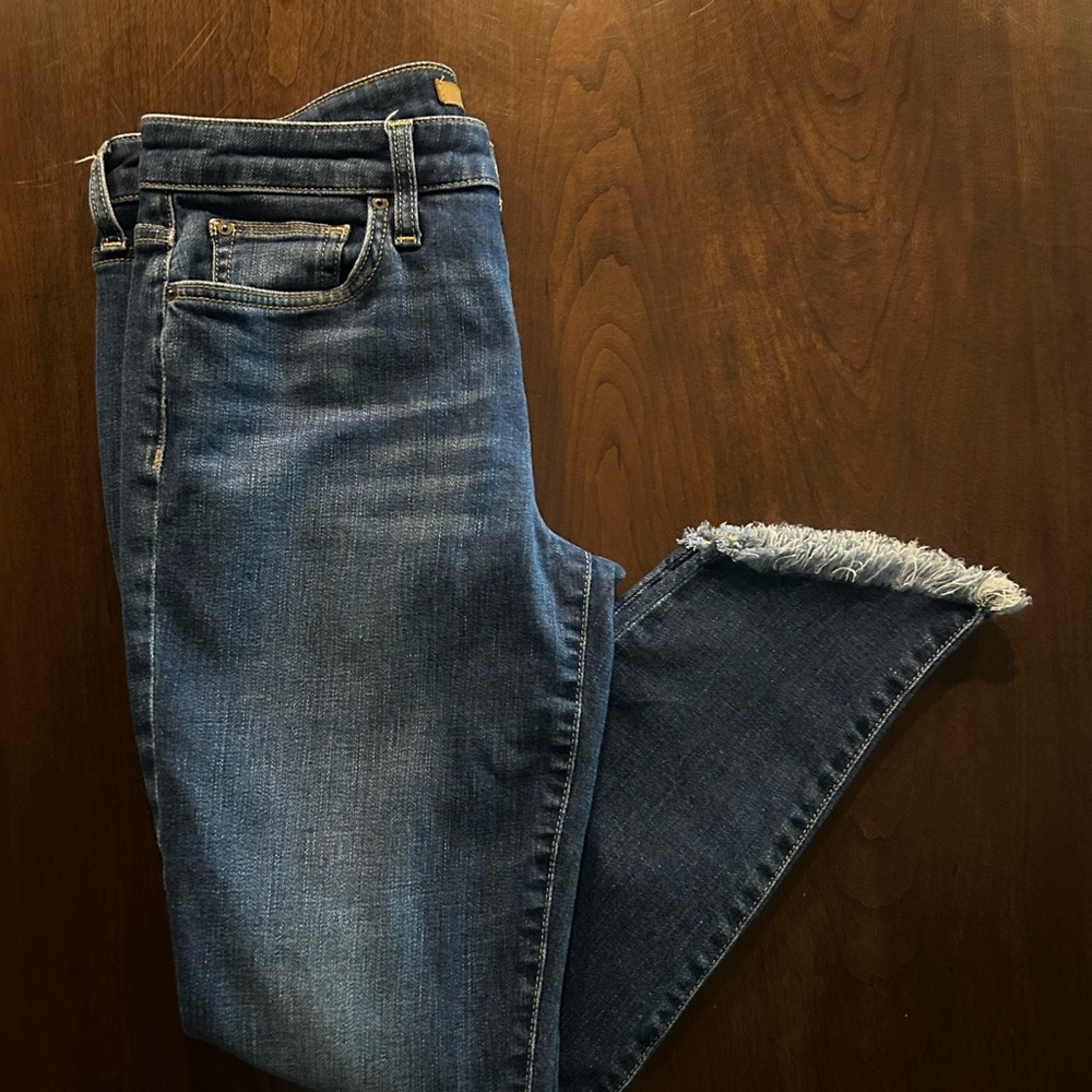 Joe's Jeans “The Icon” Mid Rise Skinny Ankle Jean Frayed Hem